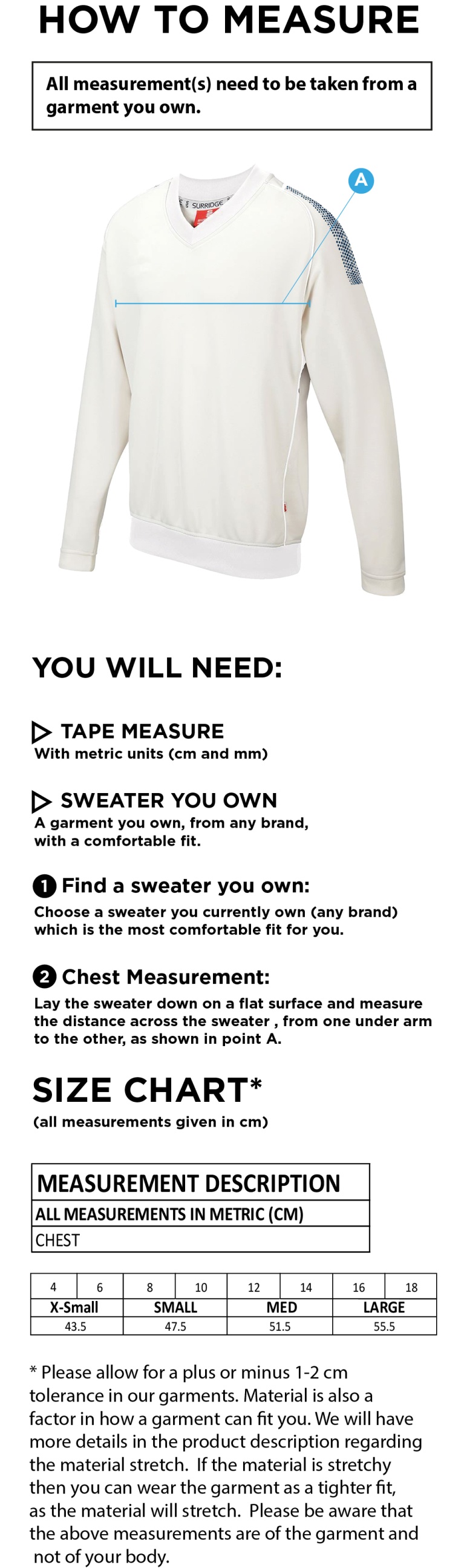 LITTLE MUNDEN CC BLAST LONG SLEEVE WOMEN'S SWEATER - Ivory - Size Guide