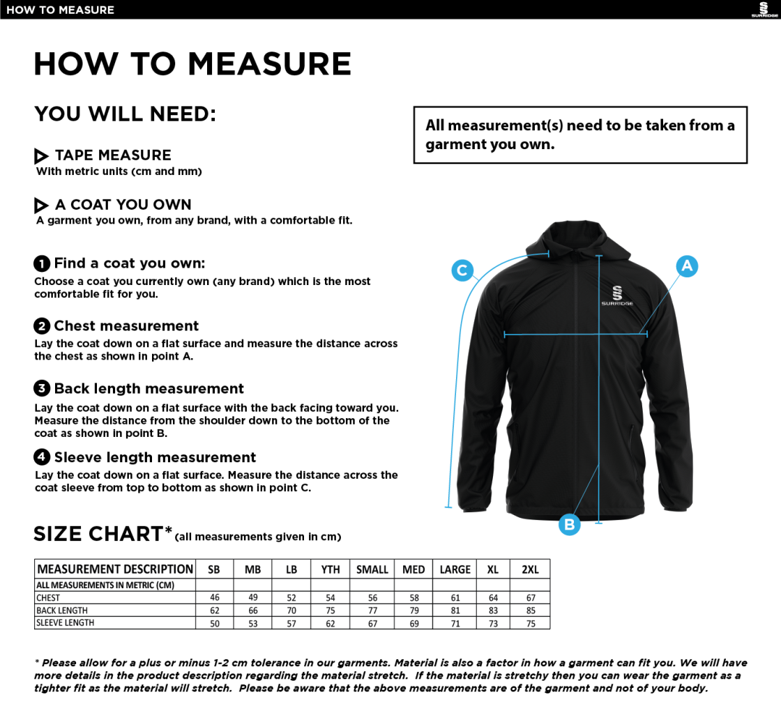 LITTLE MUNDEN CC Dual Elite 1/4 Zip Hoody / Rain Jacket : Black - Size Guide